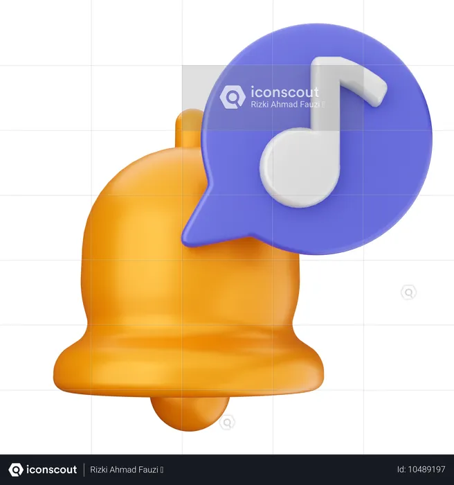 Music Notification Bell  3D Icon