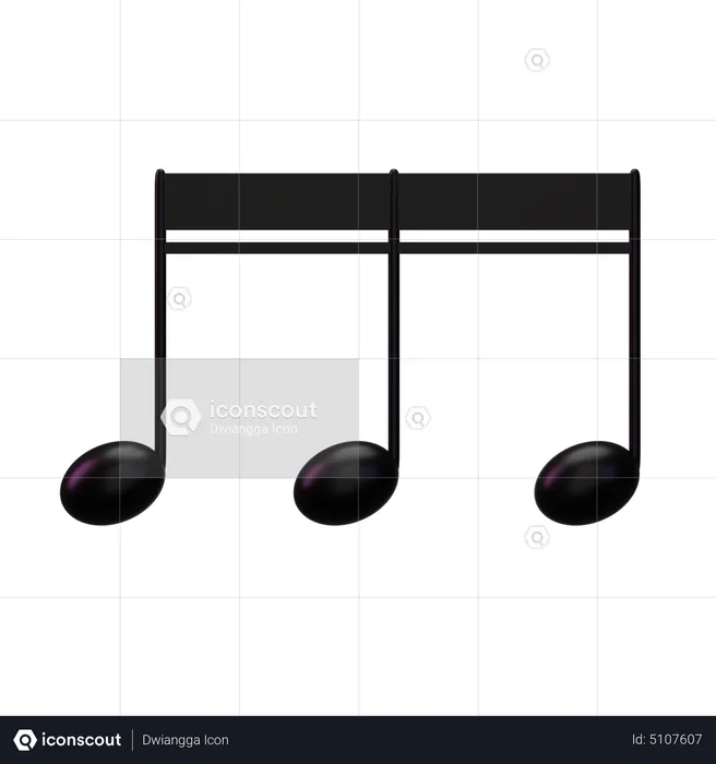 Music Octuple whole note  3D Icon