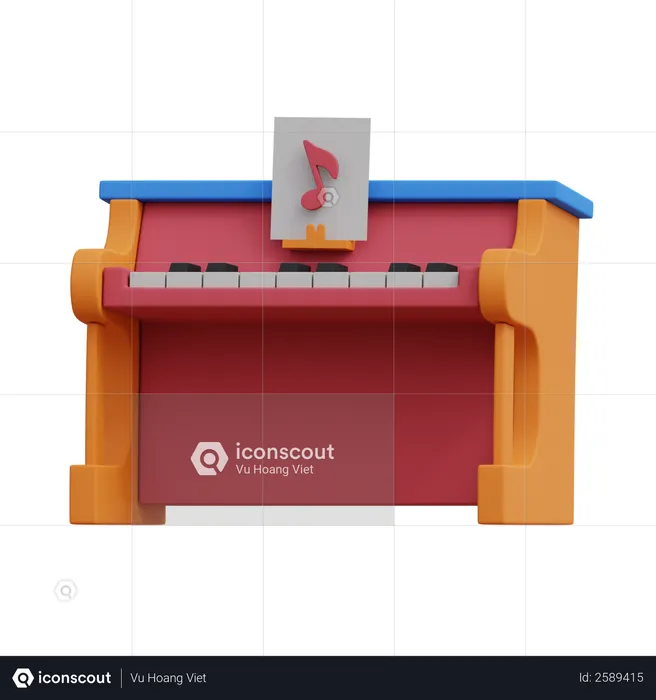 Music Piano  3D Illustration