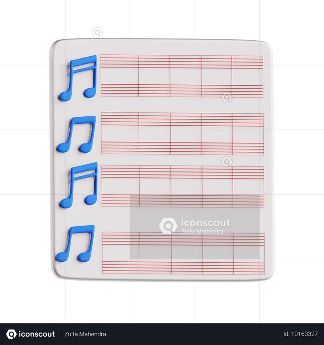 Music Sheet  3D Icon