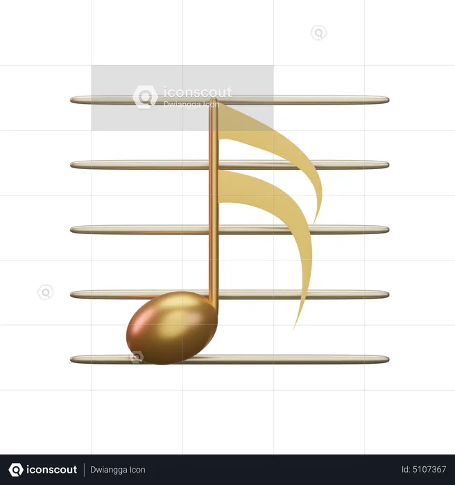 Music Sixteenth note  3D Icon
