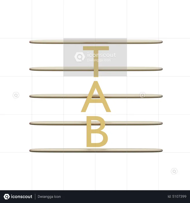 Music Tablature  3D Icon