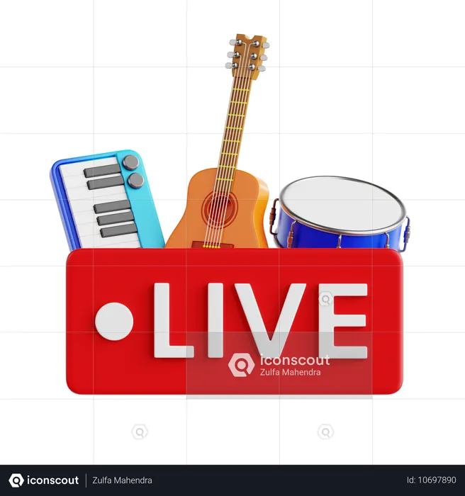 Música ao vivo  3D Icon