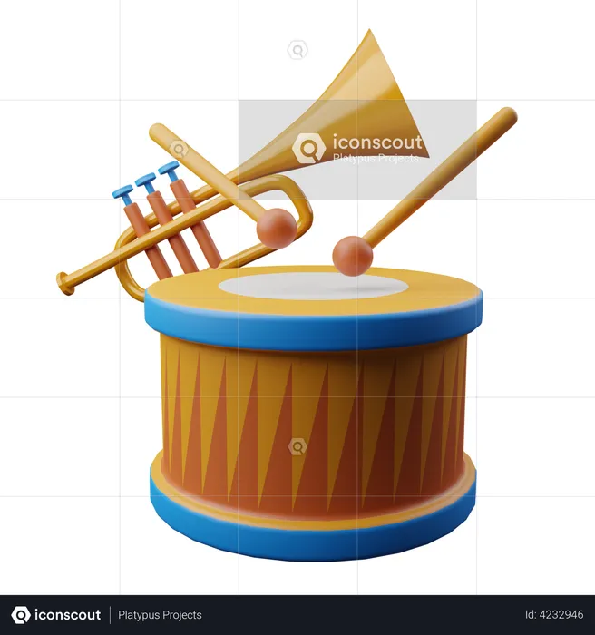 Musical Instrument  3D Illustration