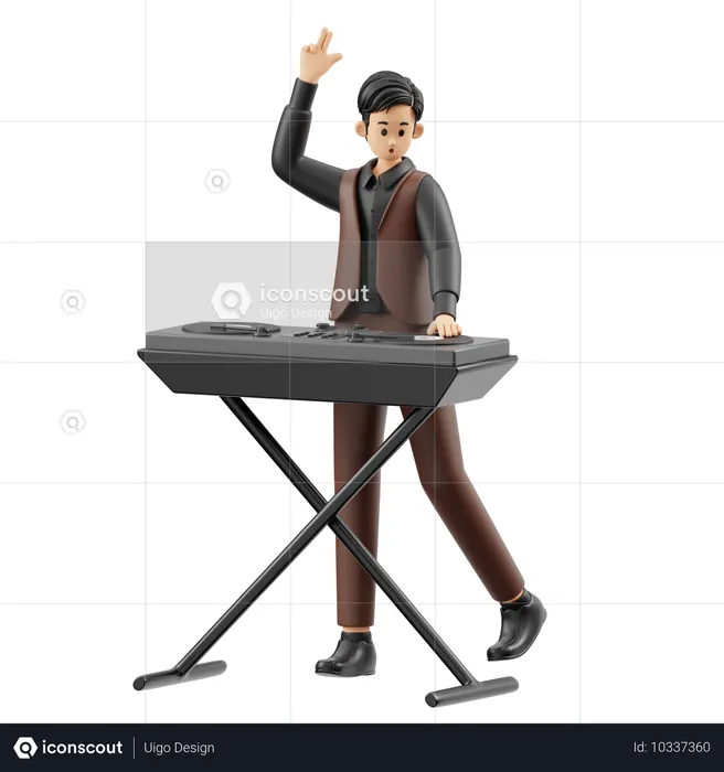 DJ を演奏するミュージシャン  3D Illustration