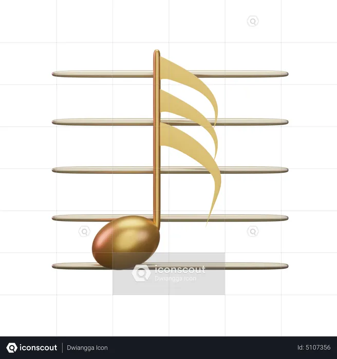 Musik Dreißigstelnote  3D Icon