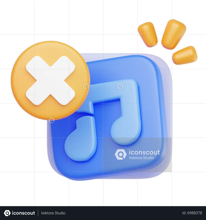 Échec du son de la musique  3D Icon