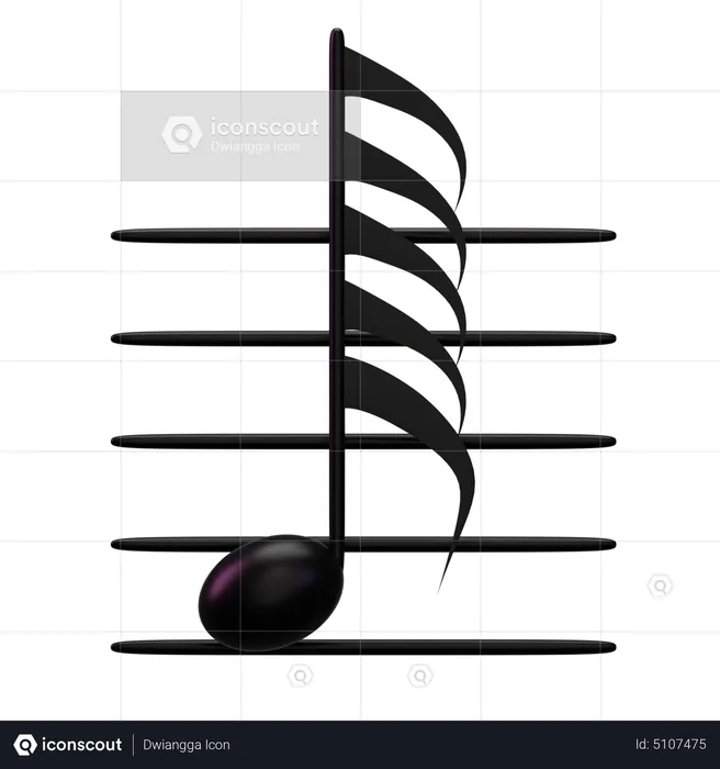 Musique cent vingt huitième note  3D Icon