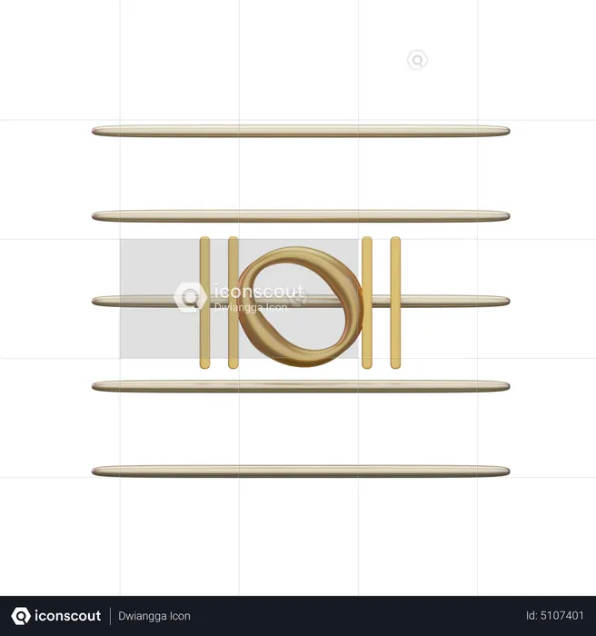 Musique longue note  3D Icon