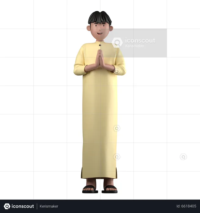 Muslim boy  3D Icon