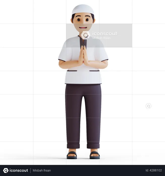 Muslim boy  3D Illustration