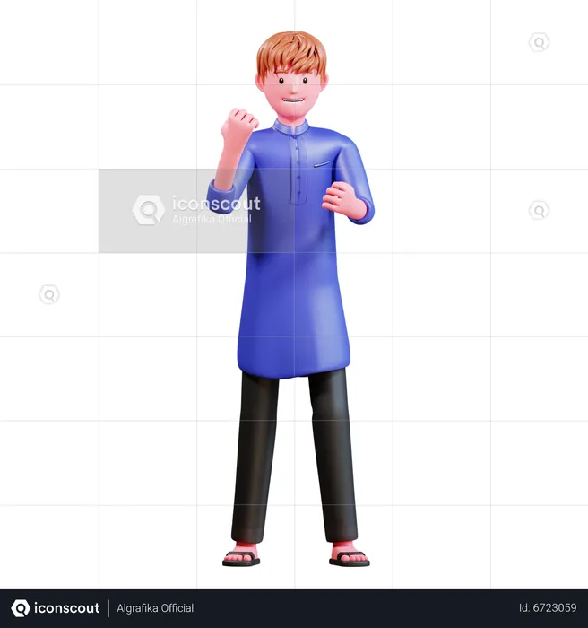 Muslim boy  3D Illustration