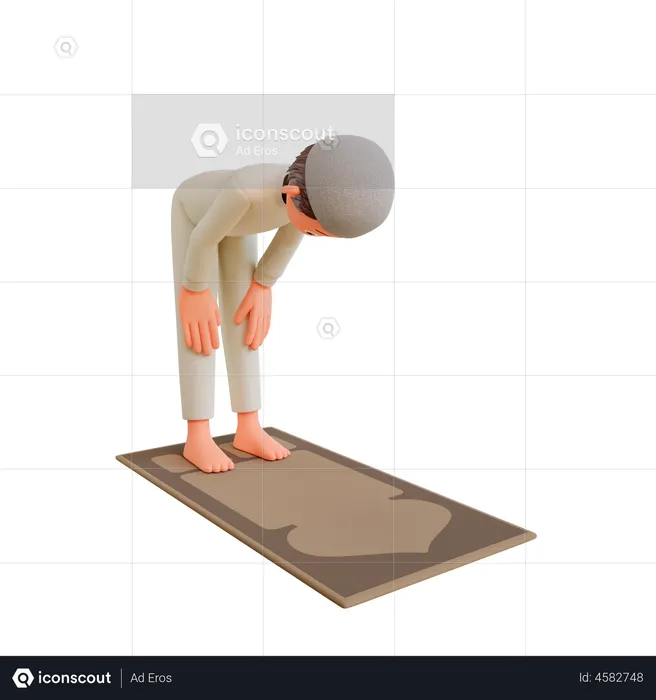 Muslim boy praying  3D Illustration
