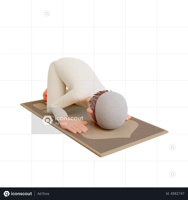 Muslim boy praying  3D Illustration