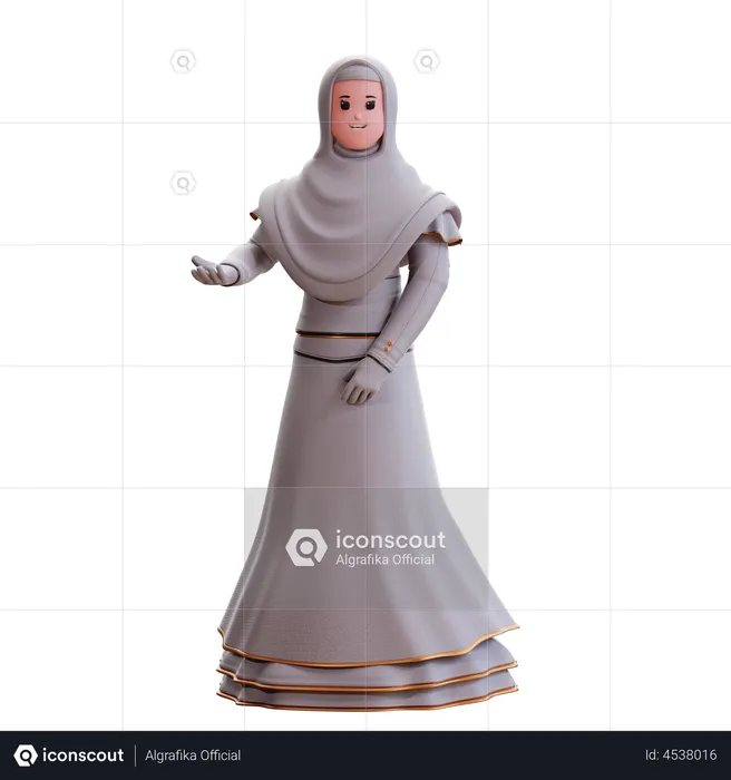 Muslim Bride asking something  3D Illustration