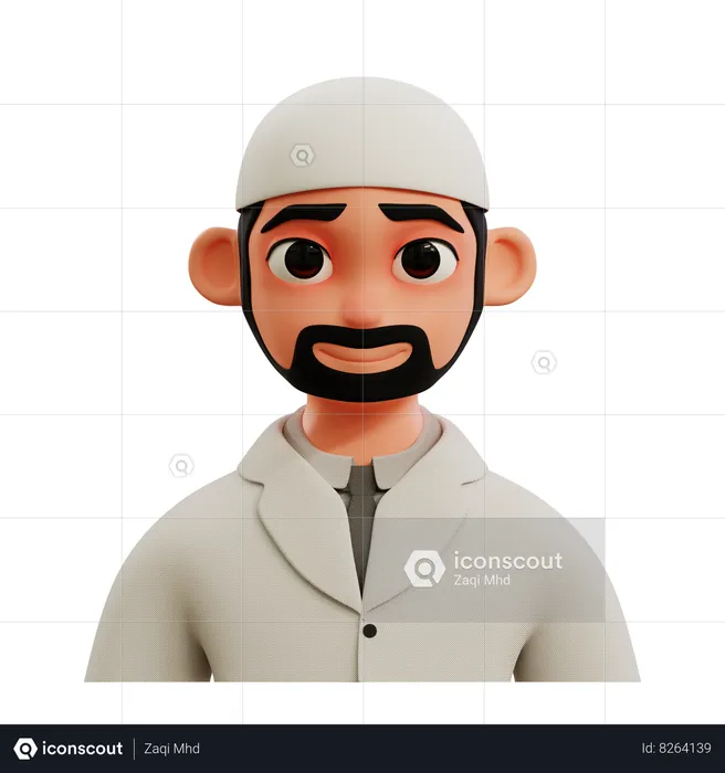 Muslim Businessman Avatar  3D Icon