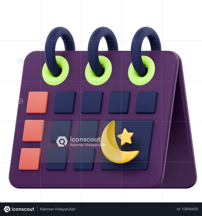 Muslim Calendar Ramadan Celebration  3D Icon