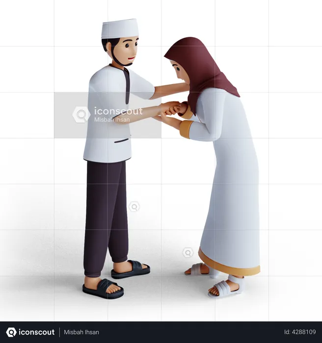 Muslim couple on Ramadan  3D Illustration