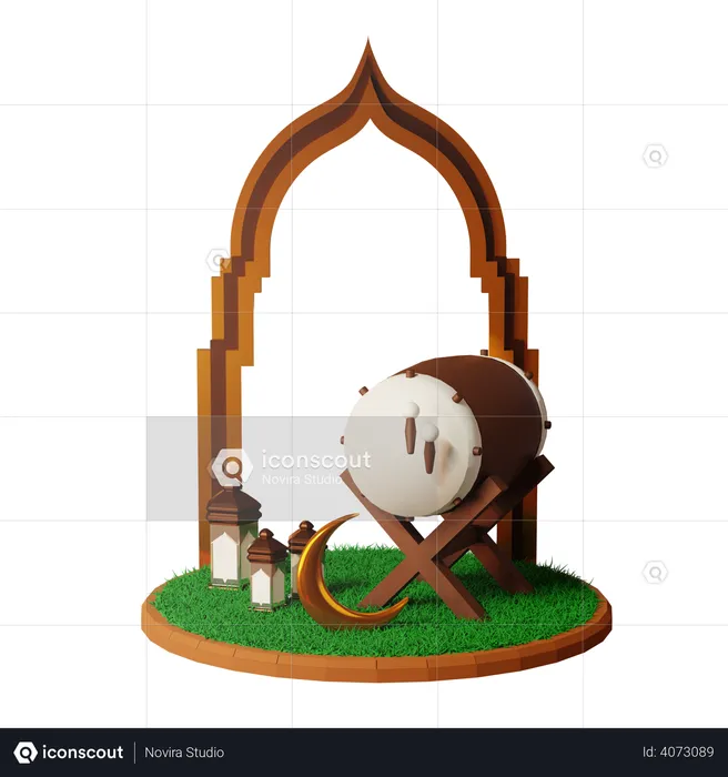 Ramadan beduk  3D Illustration