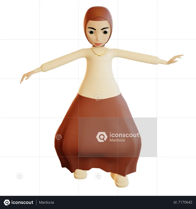 Muslim female  3D Icon