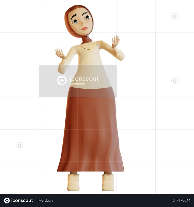 Muslim female doing pray  3D Icon