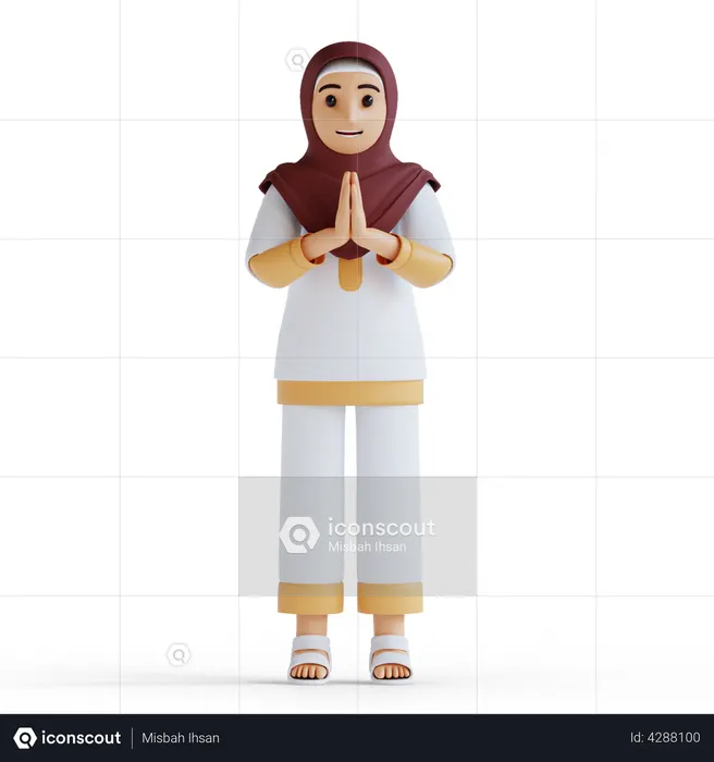 Muslim girl  3D Illustration