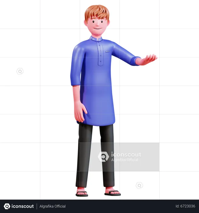 Muslim Male  3D Illustration