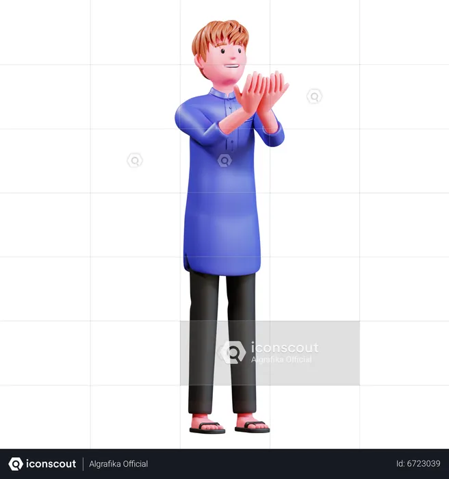 Muslim Male praying  3D Illustration