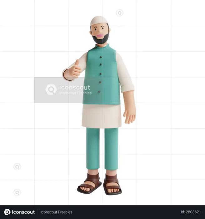 Muslim man  3D Illustration