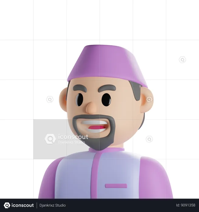 Muslim Man  3D Icon