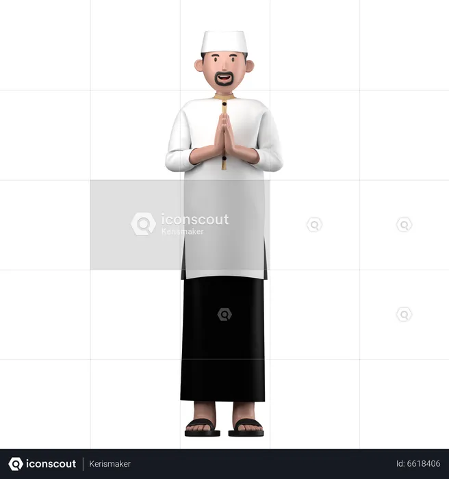 Muslim man  3D Icon