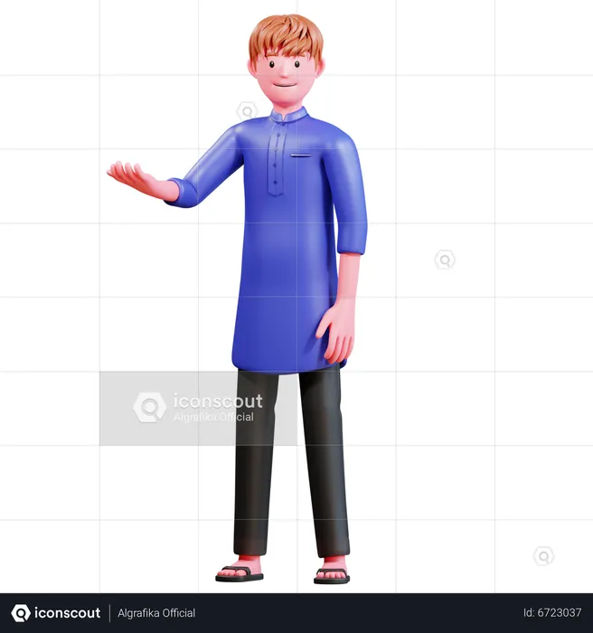 Muslim Man  3D Illustration