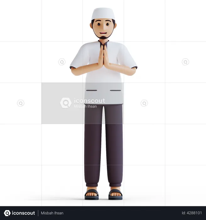 Muslim man  3D Illustration