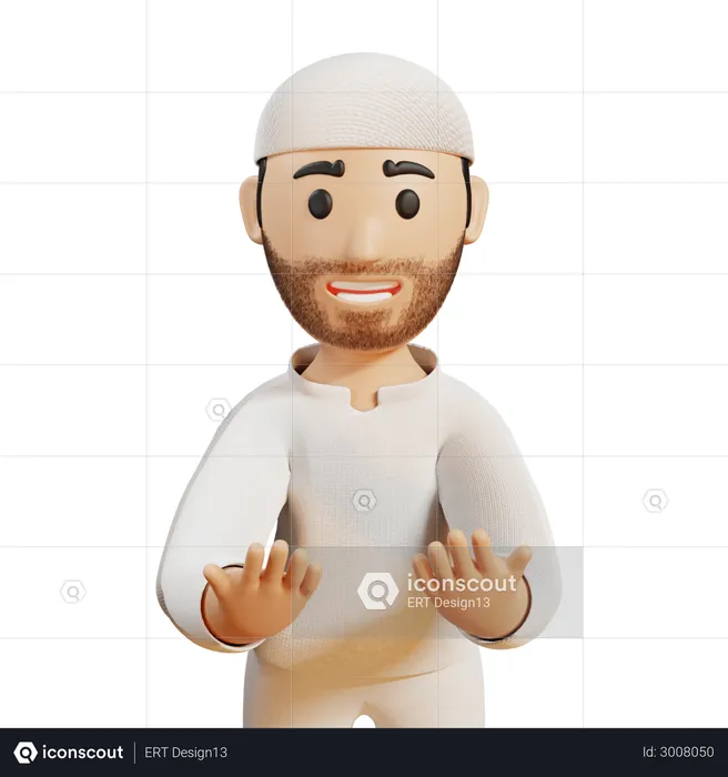 Muslim man doing prayer  3D Illustration