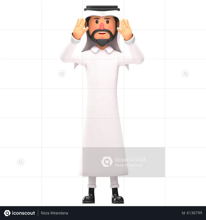 Muslim man Doing praying  3D Illustration