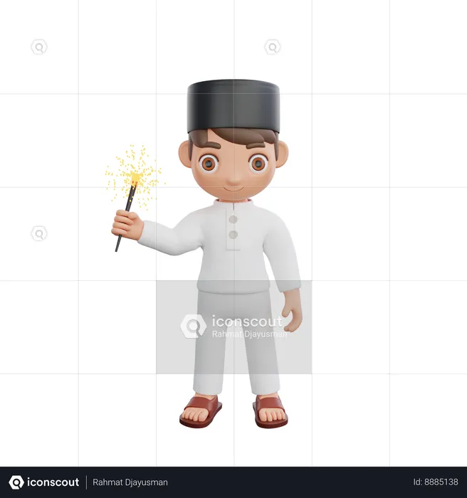 Muslim Man Doing Ramadan Celebration  3D Illustration