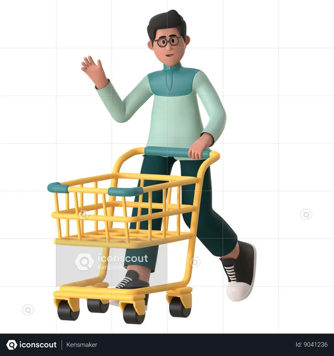 Muslim Man Doing Ramadan Shopping  3D Illustration