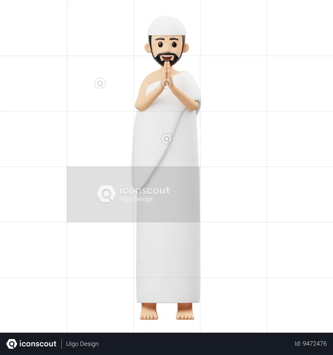 Muslim Man Giving Greeting  3D Illustration