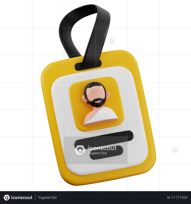 Muslim Man Id Card  3D Icon