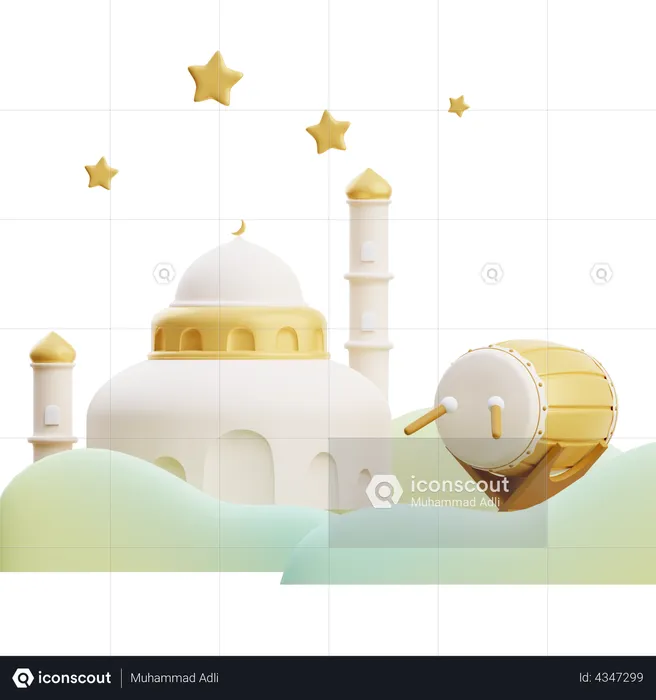 Muslim Mosque  3D Illustration