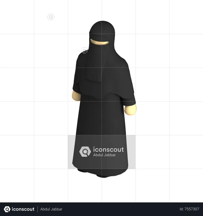 Muslim Niqab  3D Illustration