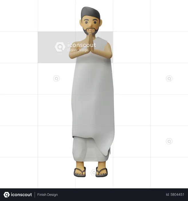 Muslim pilgrimage joined hand  3D Illustration