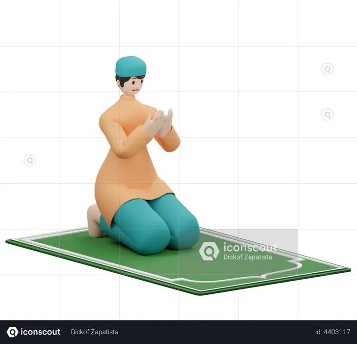 Muslim Praying  3D Illustration