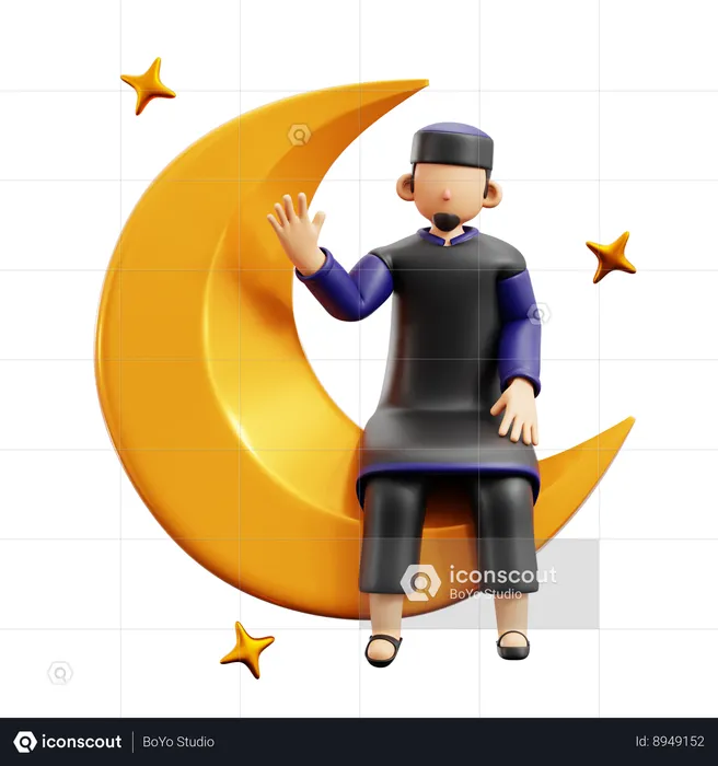 Muslim Welcomes The Month Of Ramadan  3D Illustration