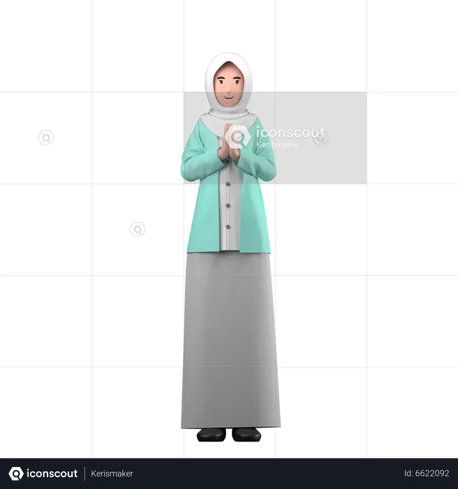 Muslim woman  3D Illustration