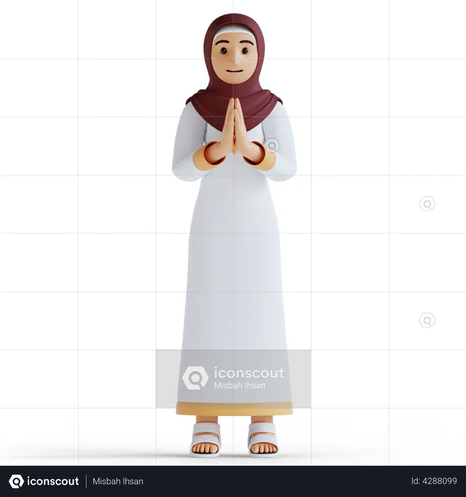 Muslim woman  3D Illustration