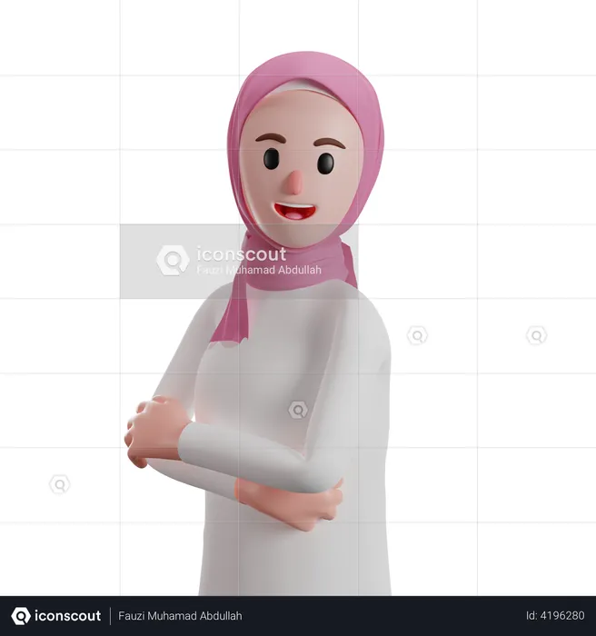 Muslim woman acting cool  3D Illustration
