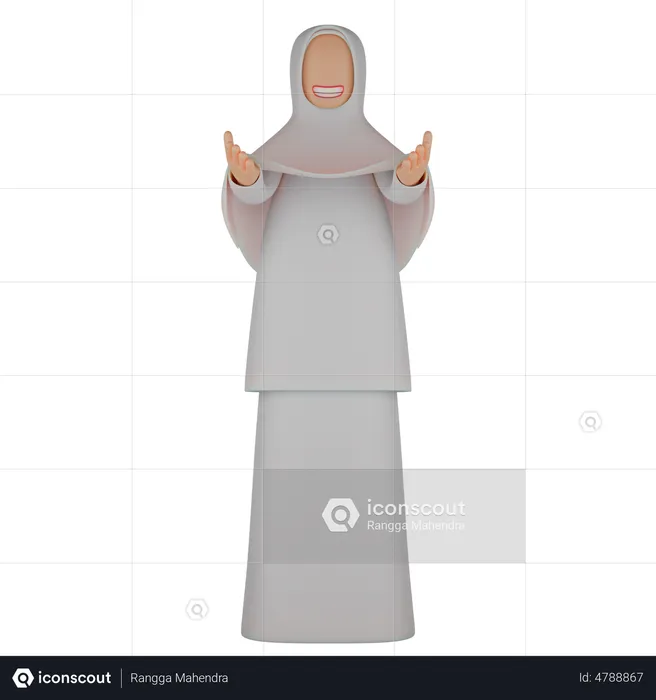 Muslim Woman Praying  3D Illustration