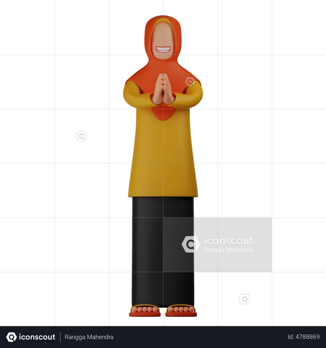 Muslim Woman Praying  3D Illustration