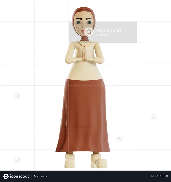 Muslim woman praying  3D Illustration